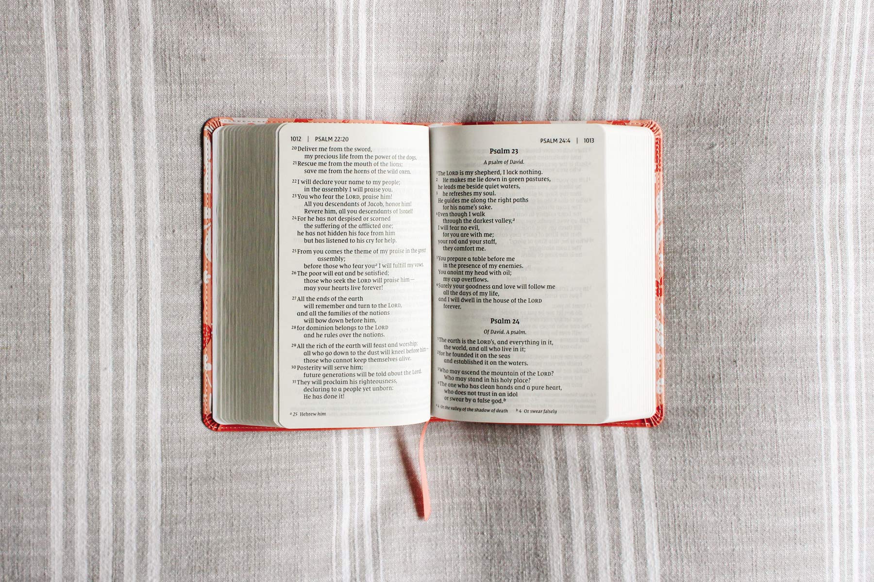 NIV, Giant Print Compact Bible for Girls, Leathersoft, Coral, Red Letter, Comfort Print,Used