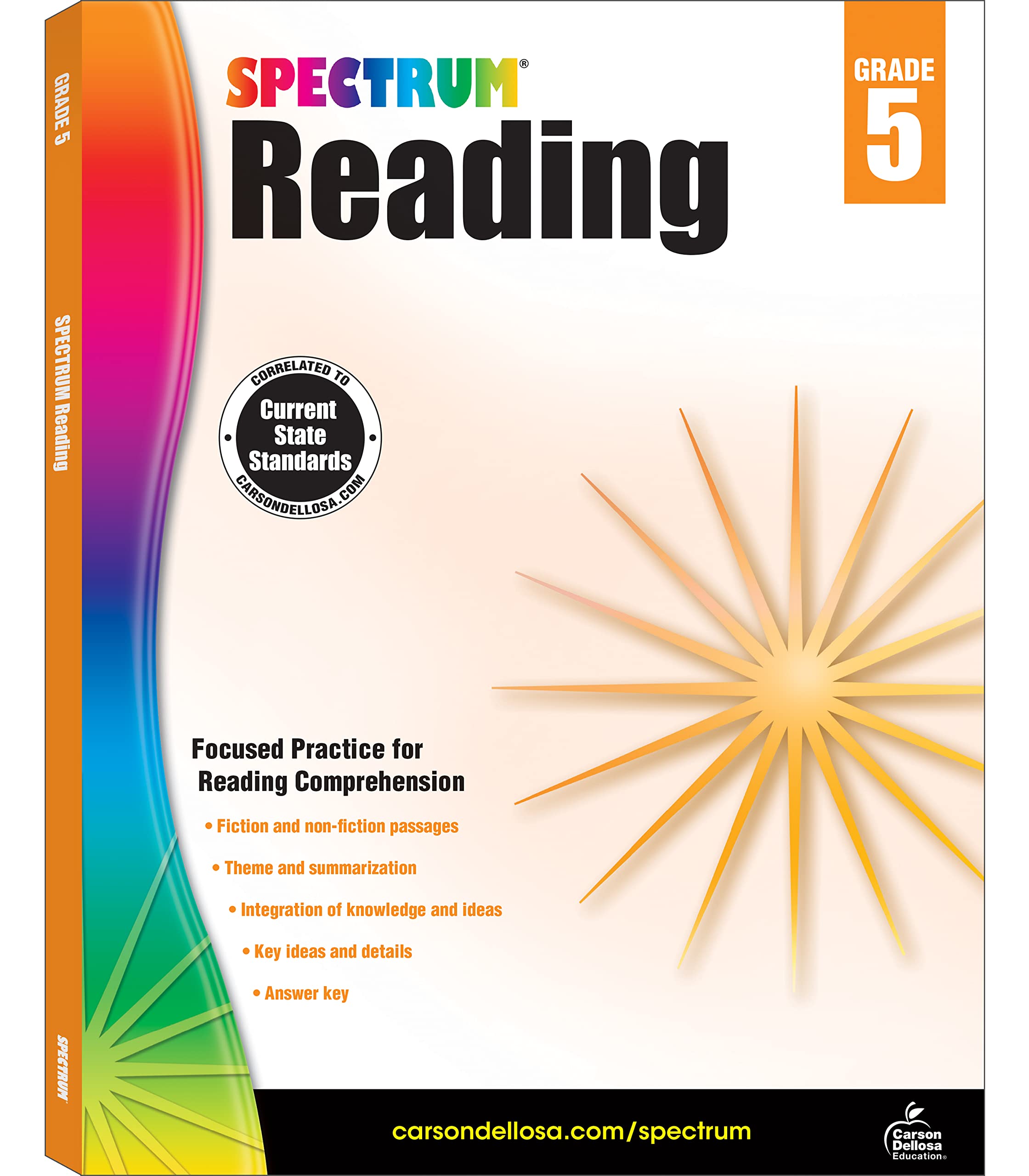Spectrum Reading Comprehension Grade 5 Workbooks, Ages 10 to 11, 5th Grade Reading Comprehension, Nonfiction and Fiction Passage,New