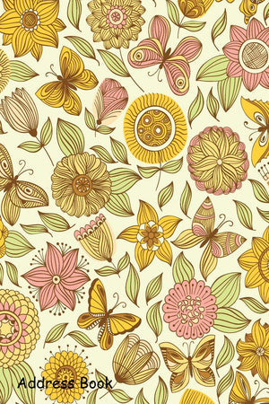 Address Book: For Contacts, Addresses, Phone, Email, Note,Emergency Contacts,Alphabetical Index With Seamless Pattern Butterflie,Used