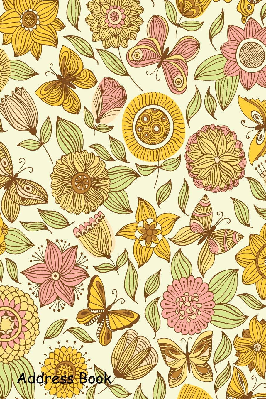 Address Book: For Contacts, Addresses, Phone, Email, Note,Emergency Contacts,Alphabetical Index With Seamless Pattern Butterflie,Used