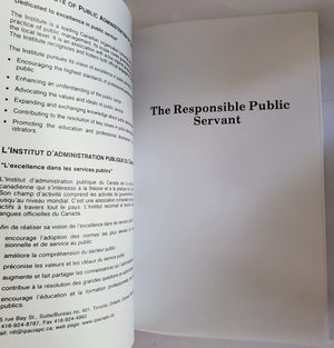 The Responsible Public Servant (English and French Edition),Used