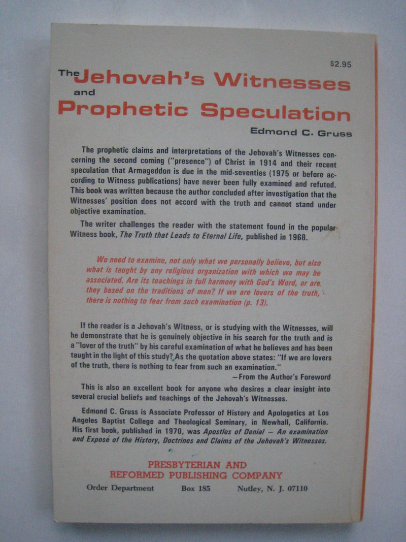 Jehovah's Witnesses and Prophetic Speculation,Used