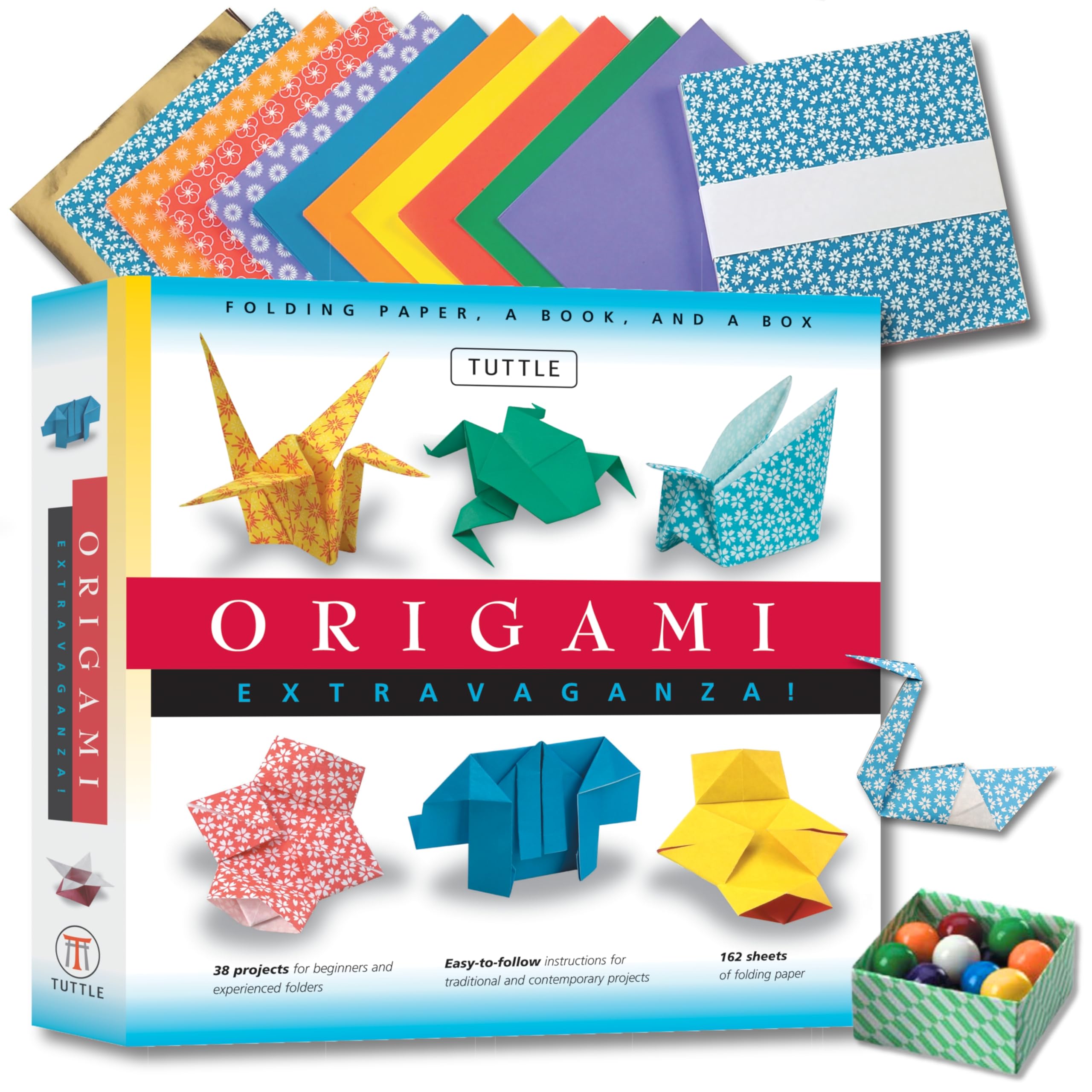 Origami Extravaganza! Folding Paper, a Book, and a Box: Origami Kit Includes Origami Book, 38 Fun Projects and 162 Origami Paper,New