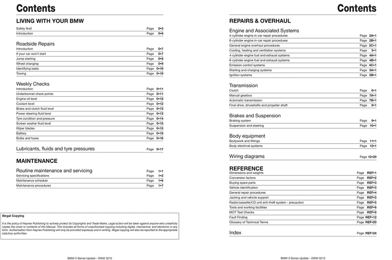 BMW 3Series Service And Repair Manual,Used