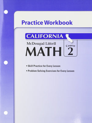 Math Course 2: California (Mcdougal Littell Middle School Math),Used
