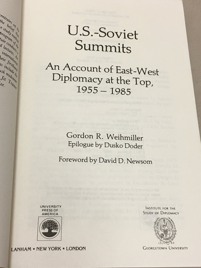 U.S.Soviet Summits,Used