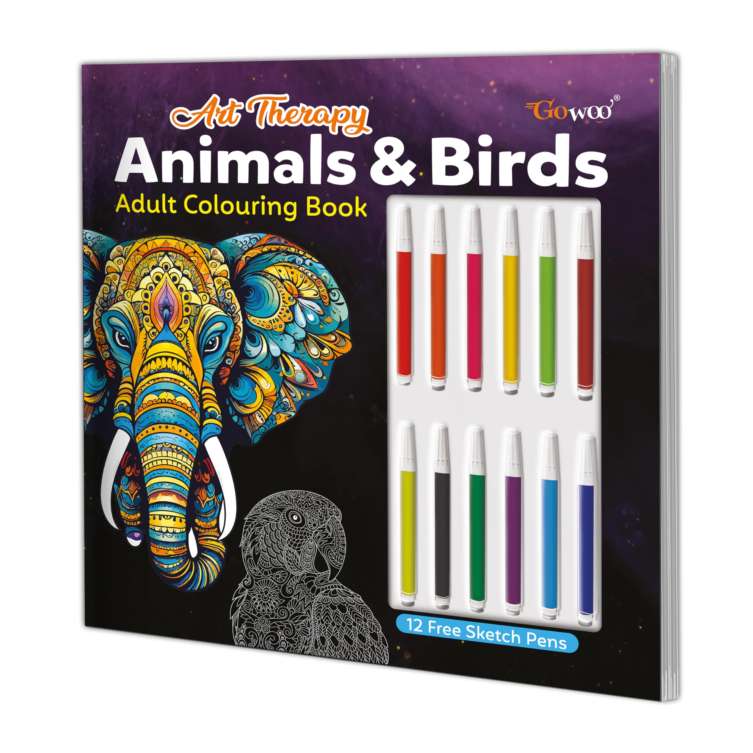 Art Therapy Animals And Birds Adult Colouring Book: Mindful Coloring Book, Colouring For Adults, Calming Activity Colouring Books