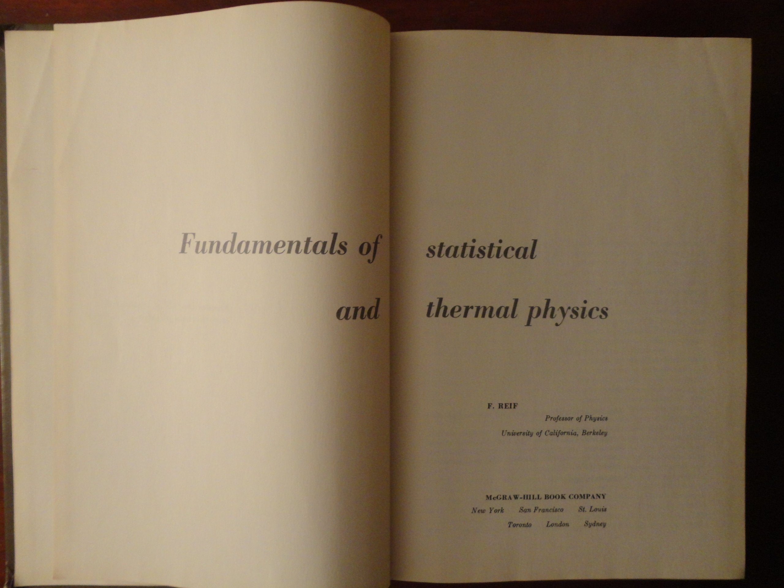 Fundamentals Of Statistical And Thermal Physics