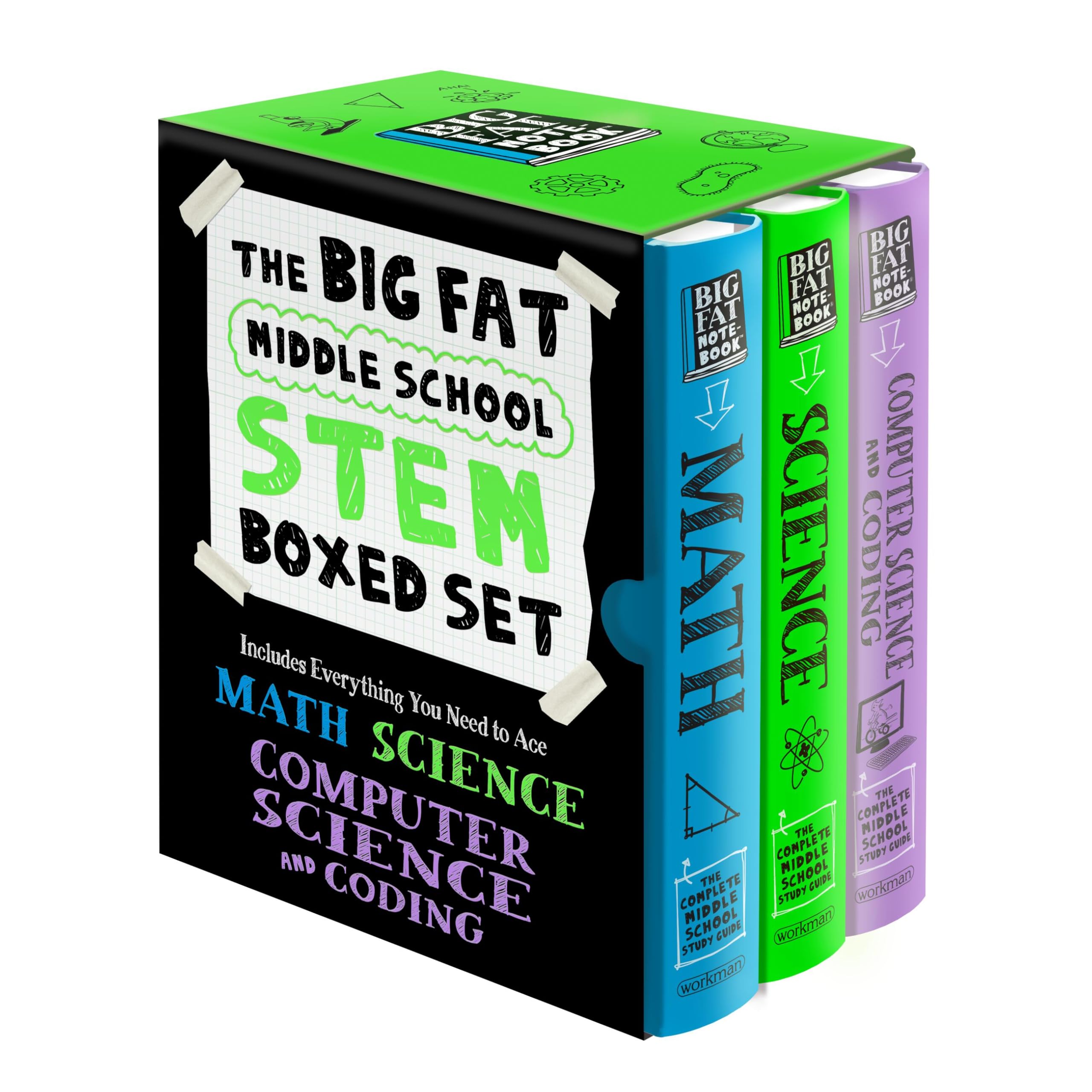 The Big Fat Middle School Stem 3Book Boxed Set: Includes Everything You Need To Ace Math, Science, And Computer Science And Cod