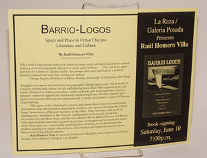 BarrioLogos: Space and Place in Urban Chicano Literature and Culture (History, Culture, and Society Series),Used
