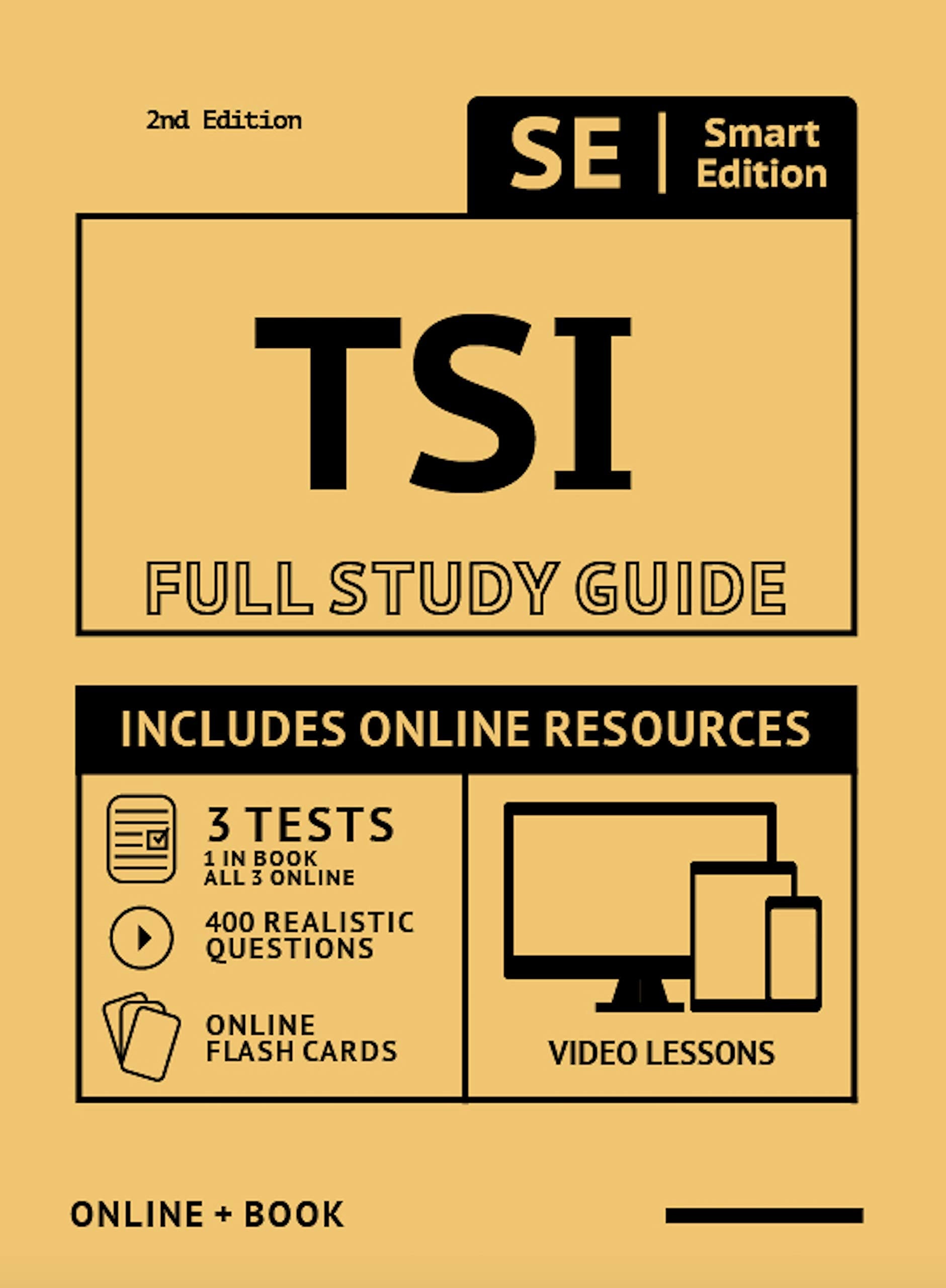 TSI Full Study Guide 2nd Edition: Complete Subject Review for the Texas Success Initiative Assessment with Video Lessons, 3 Full,Used