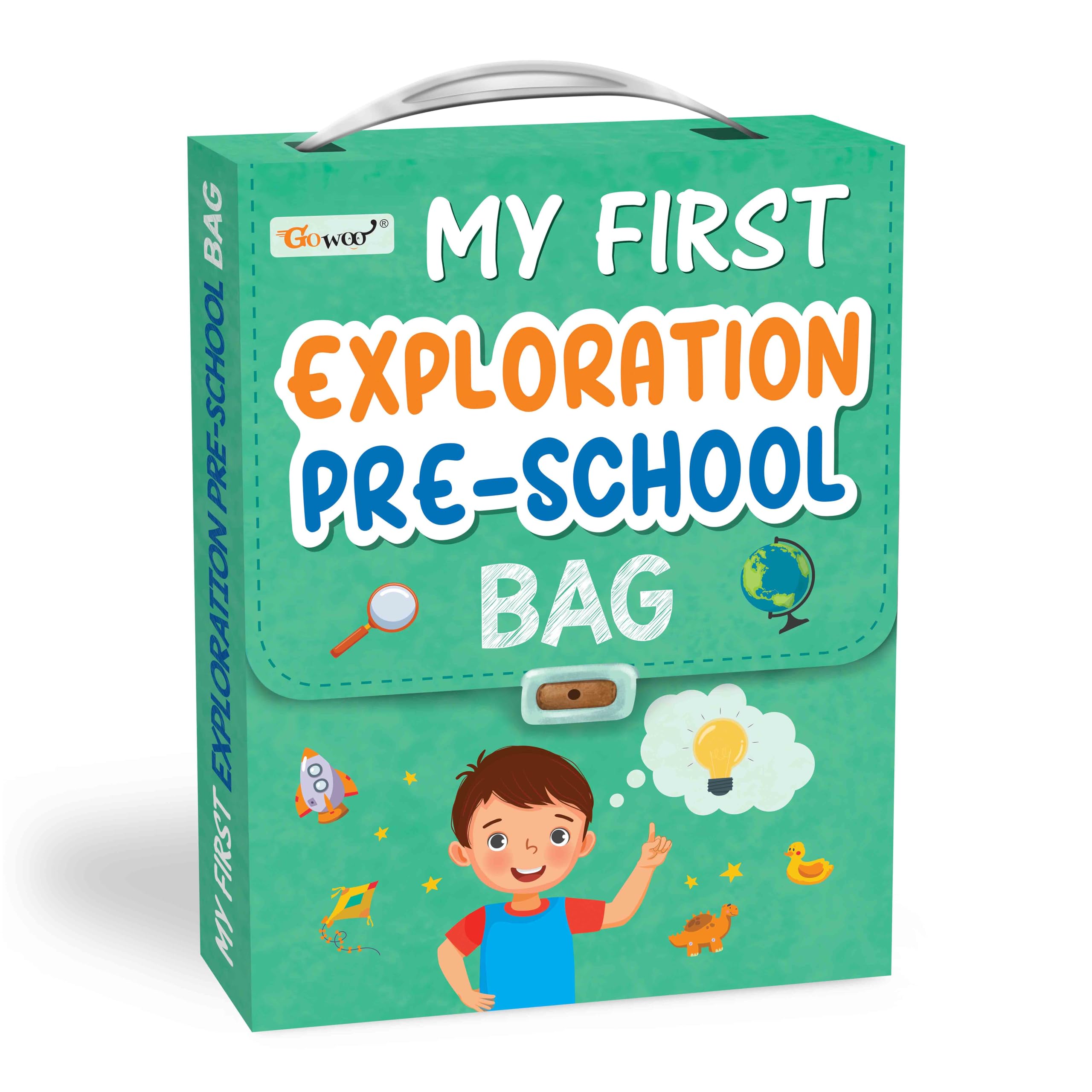 My First Exploration Preschool Bag : Educational Learning Books, Picture Book Collections For Eary Learning, Books For Kids Age 3-12, Shapes, First Words, Alphabet And More | Set Of 8 Learning Book