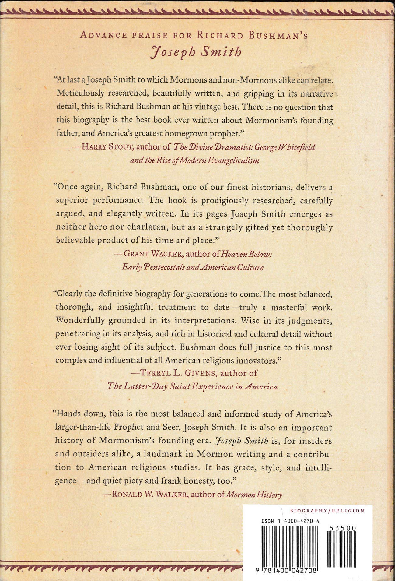 Joseph Smith: Rough Stone Rolling