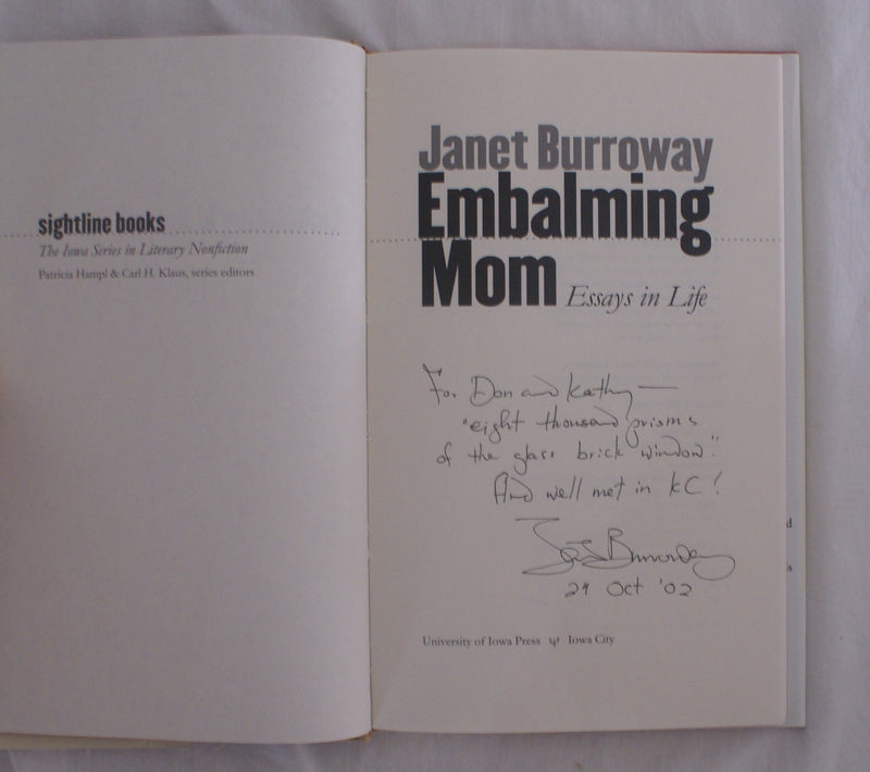 Embalming Mom: Essays in Life (Sightline Books: The Iowa Series in Literary Nonfiction (Hardcover)),Used