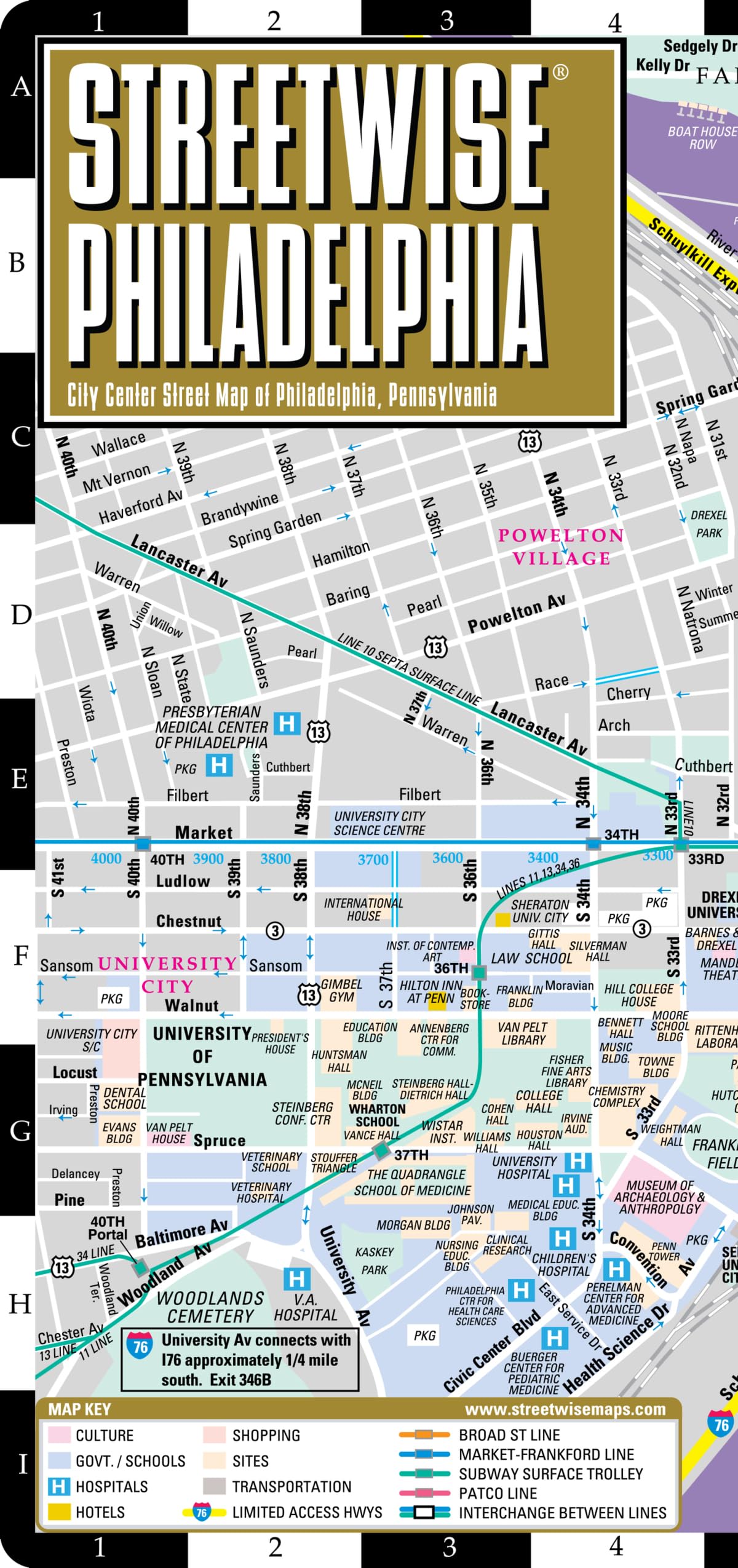 Streetwise Philadelphia Map  Laminated City Center Street Map of Philadelphia, Pennsylvania (Michelin Streetwise Maps),Used