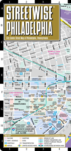 Streetwise Philadelphia Map  Laminated City Center Street Map of Philadelphia, Pennsylvania (Michelin Streetwise Maps),Used
