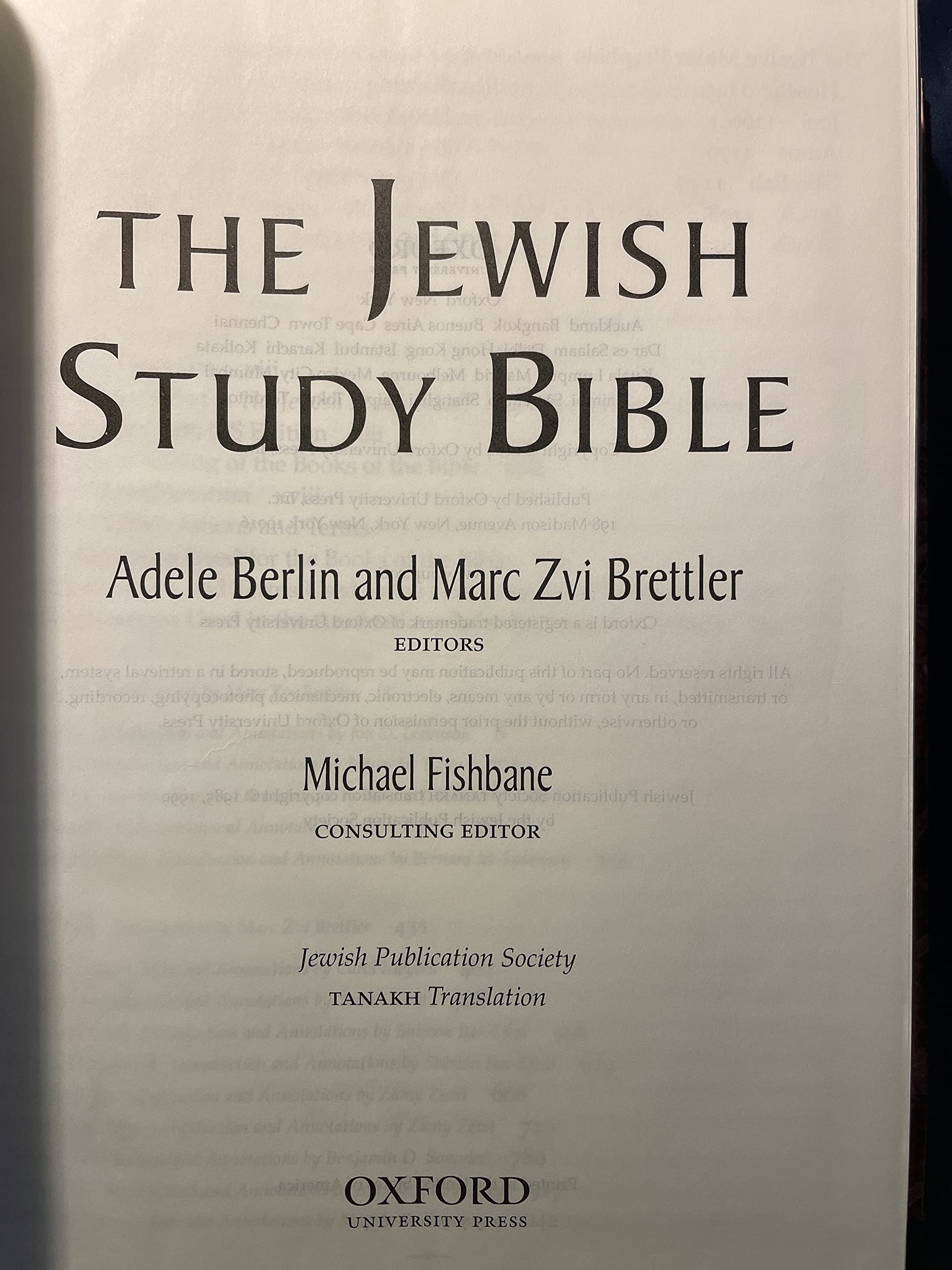 The Jewish Study Bible by Oxford University Press - TANAKH Translation Edition