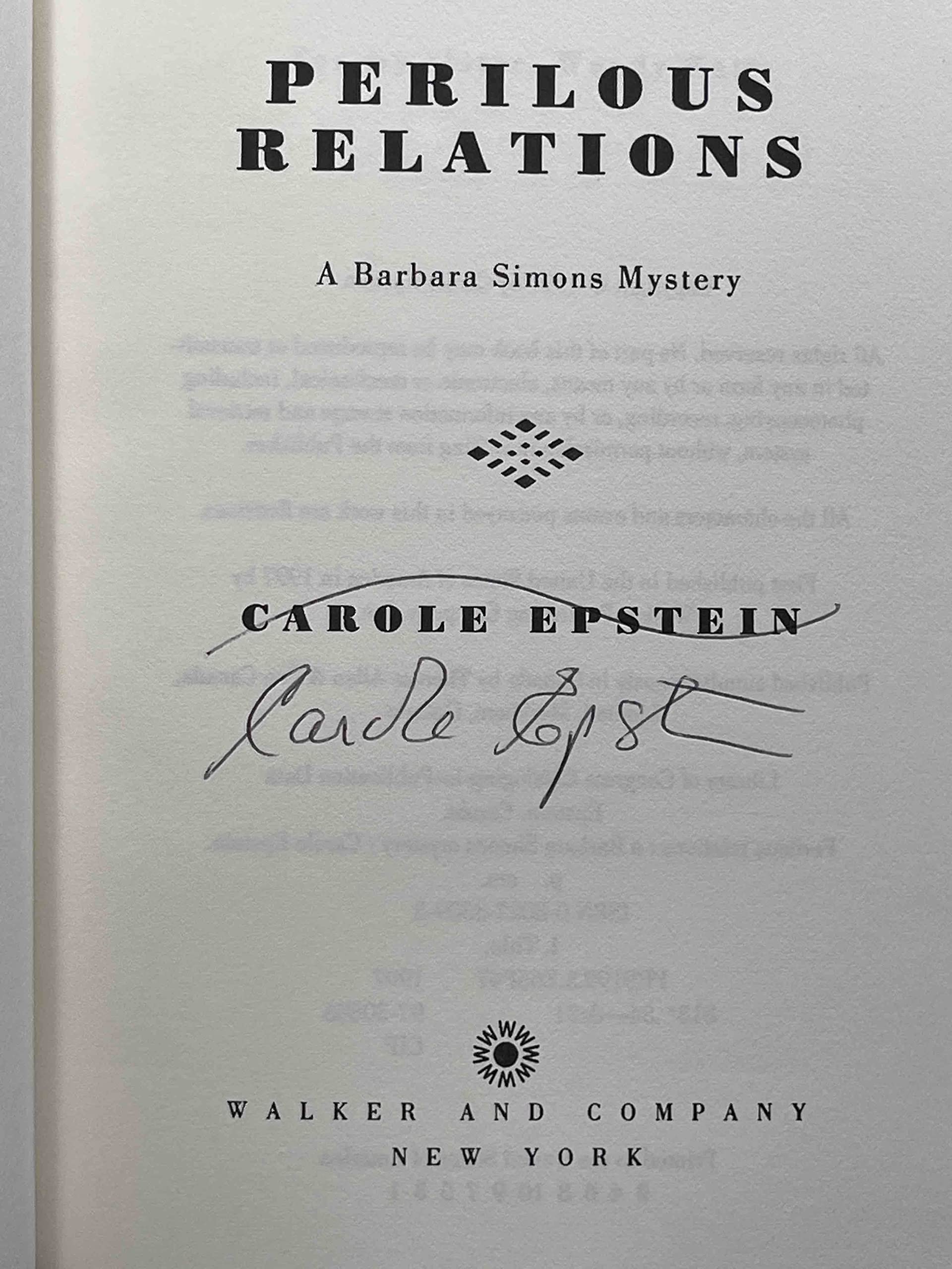 Perilous Relations: A Barbara Simons Mystery,Used