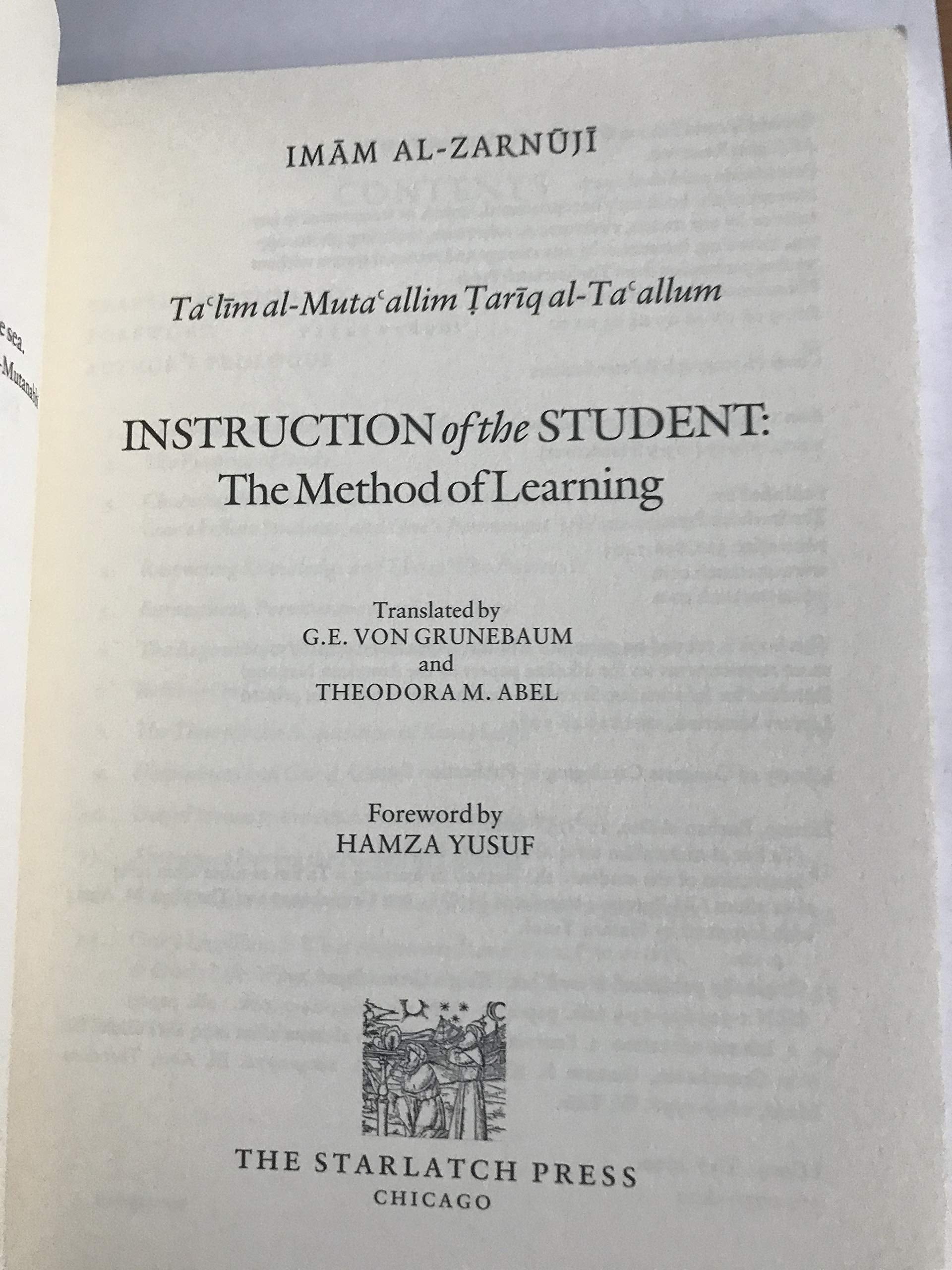 Instruction of the Student: The Method of Learning,Used