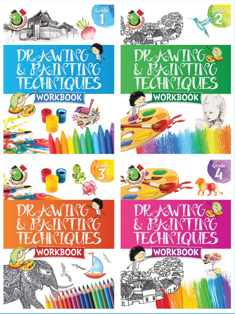 Drawing And Painting Techniques (Set Of 4 Drawing Books)