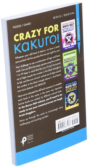 SecondDegree Brown Belt Kakuro (Martial Arts Puzzles Series),New