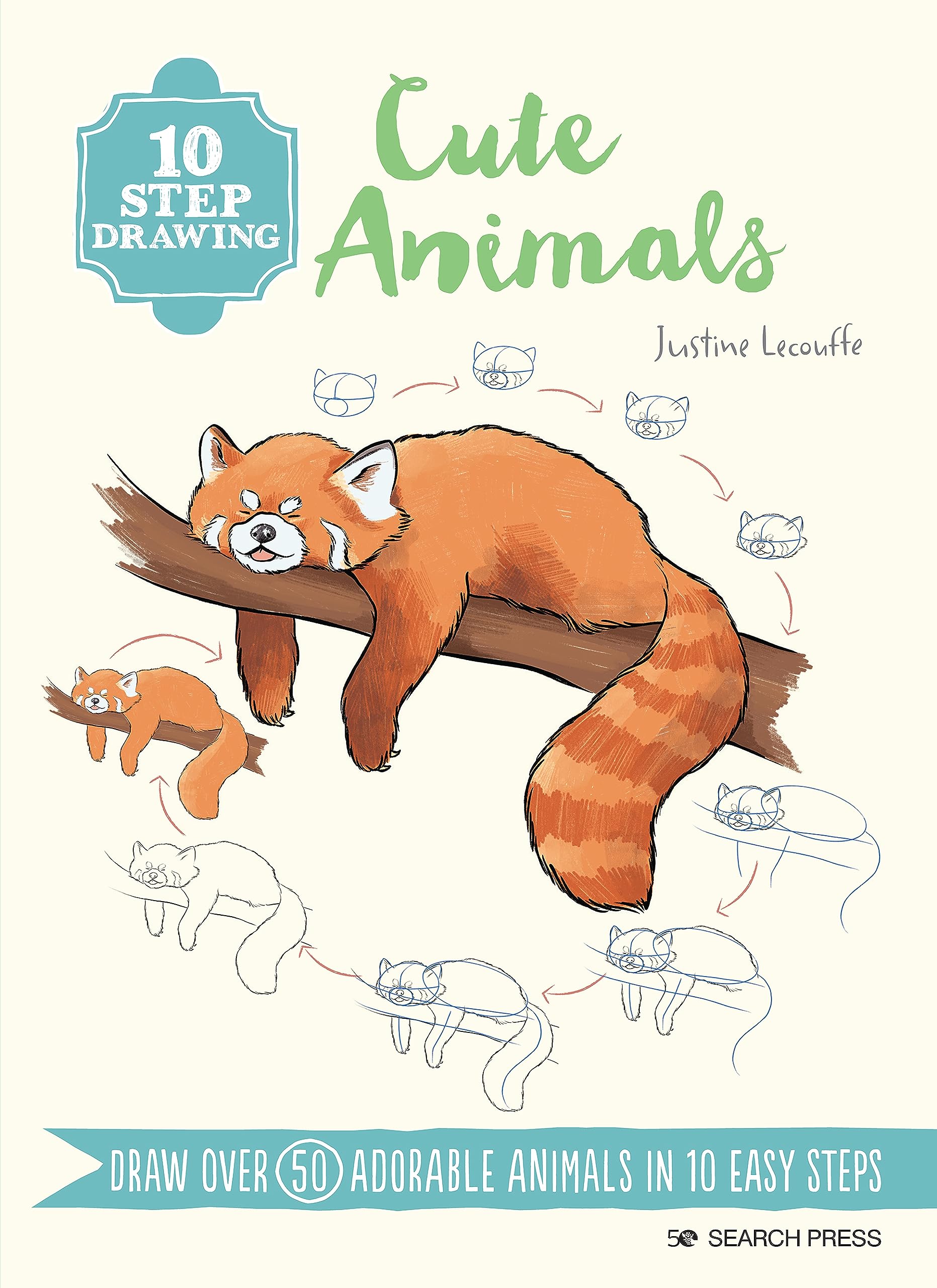 10 Step Drawing: Cute Animals: Draw Over 60 Adorable Animals In 10 Easy Steps,Used