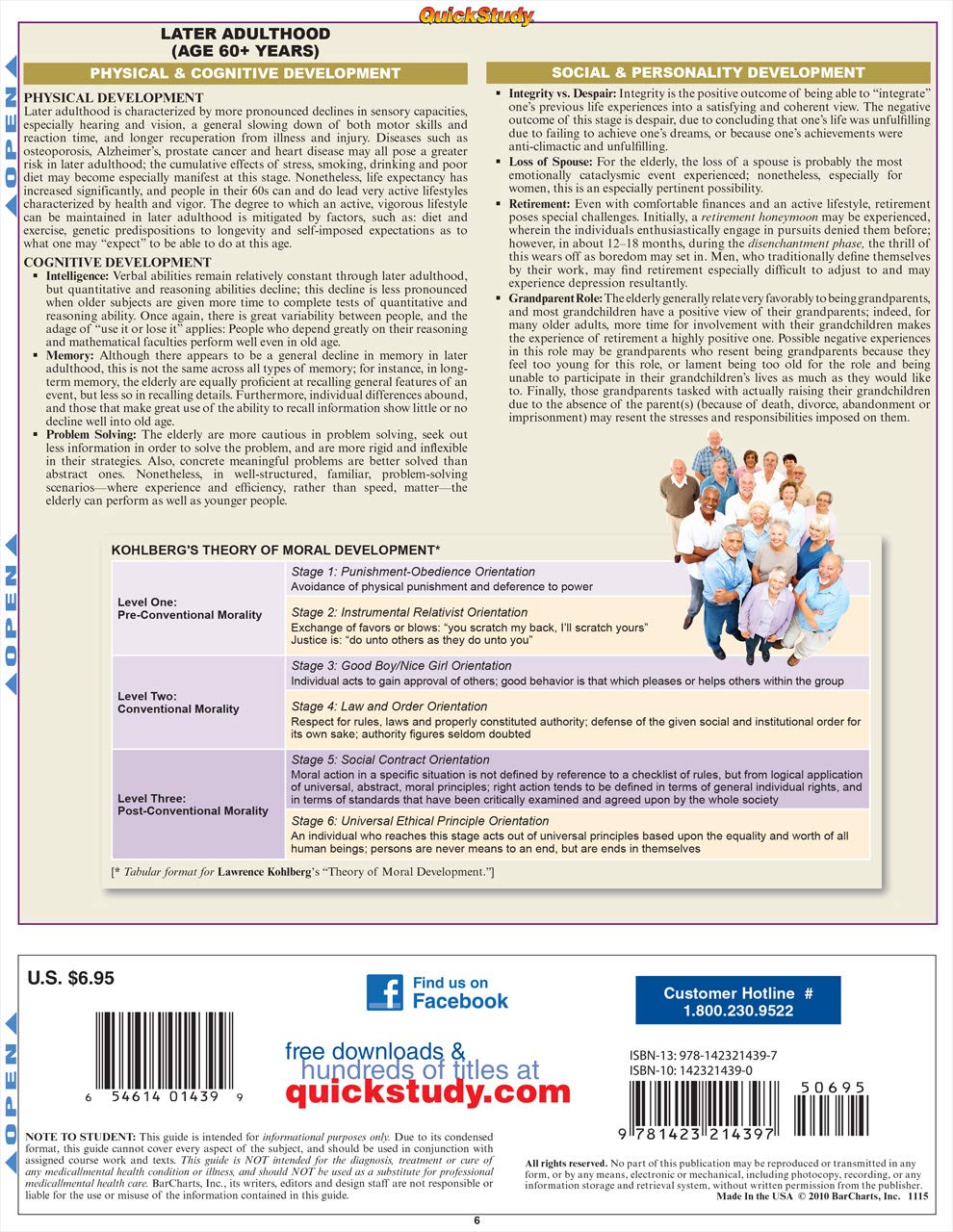 Psychology: Developmental (Life Span) (Quick Study Academic),Used