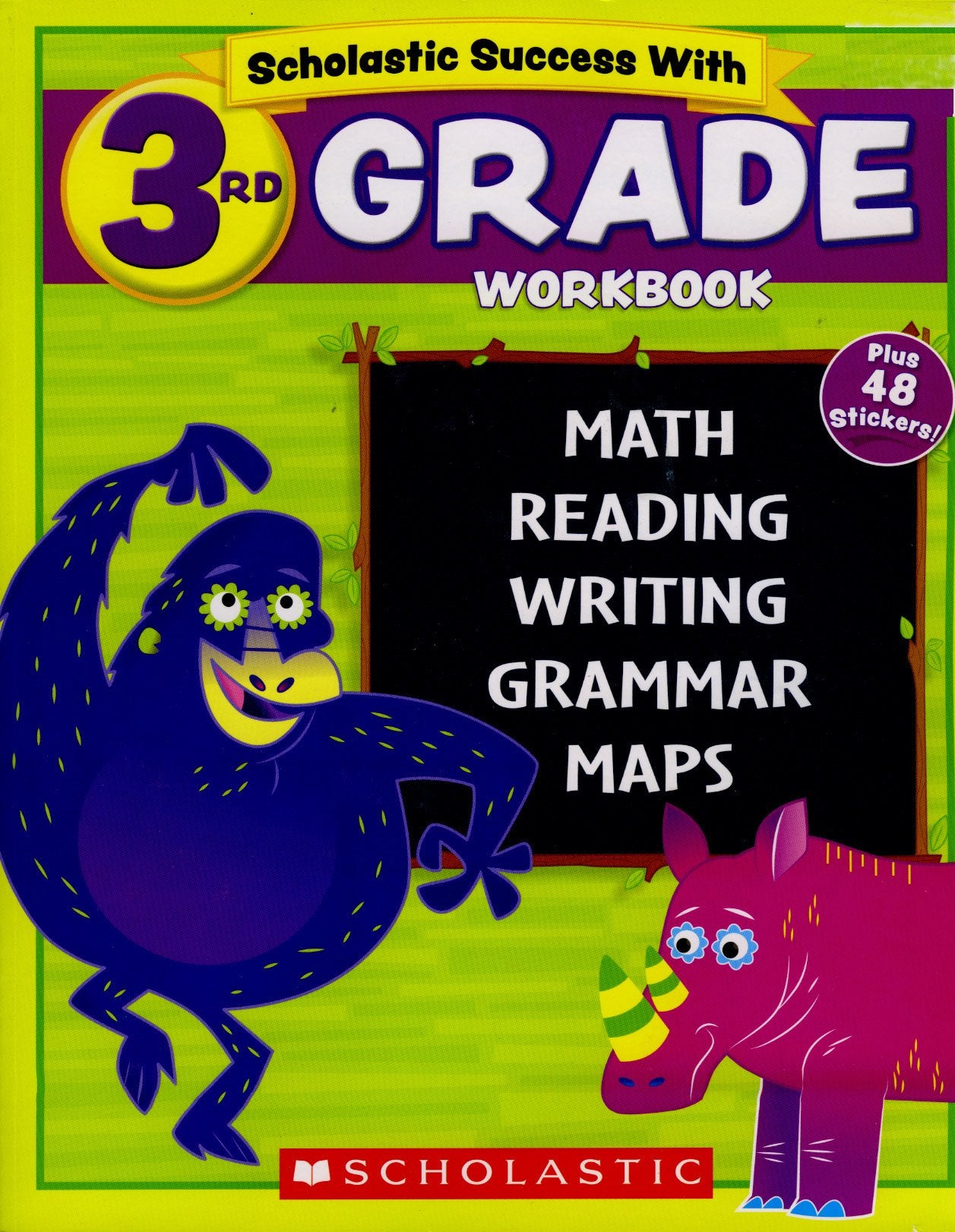 Scholastic  3Rd Grade Workbook With Motivational Stickers,Used