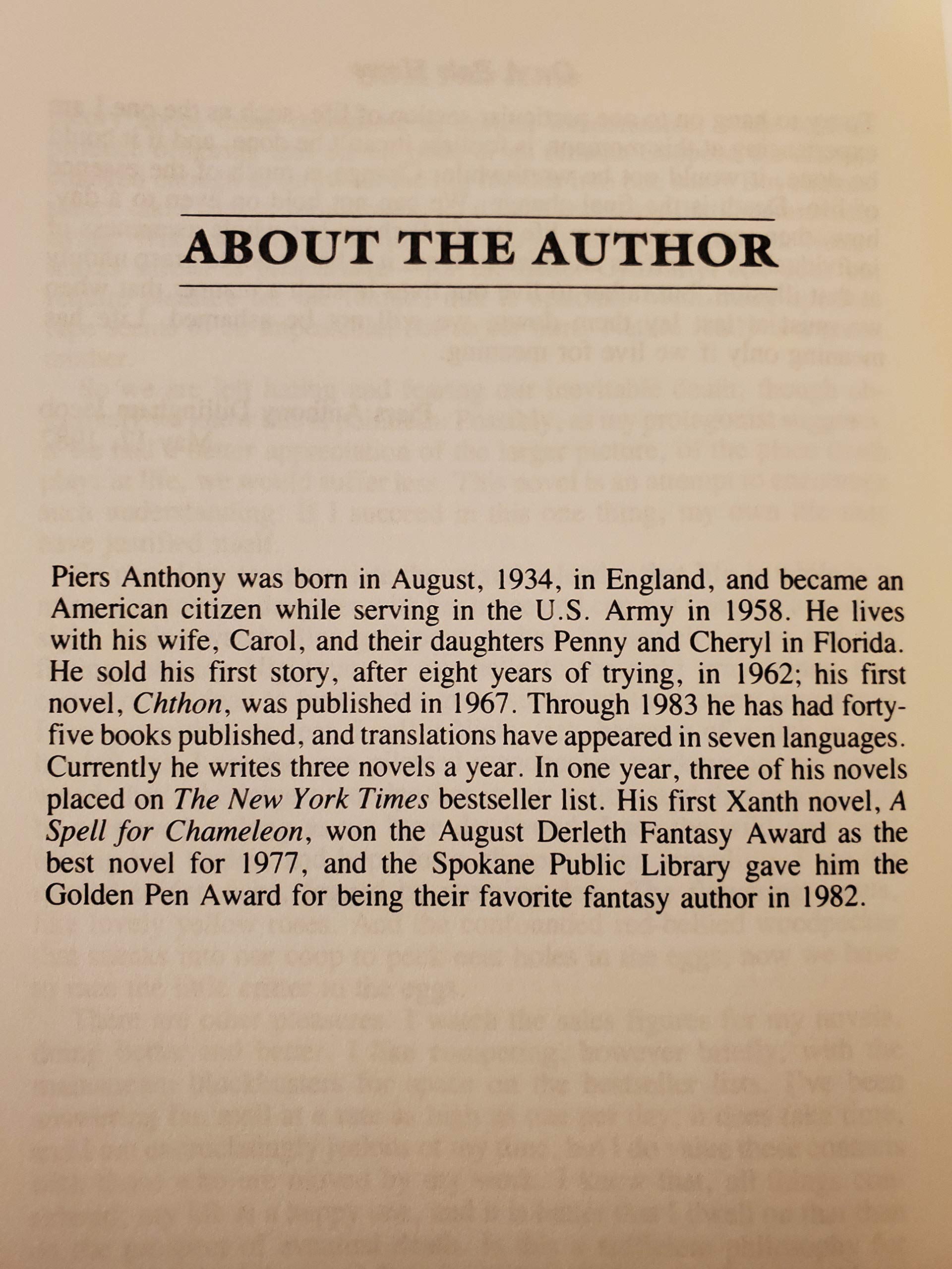 On a Pale Horse (Incarnations of Immortality, Book 1),Used