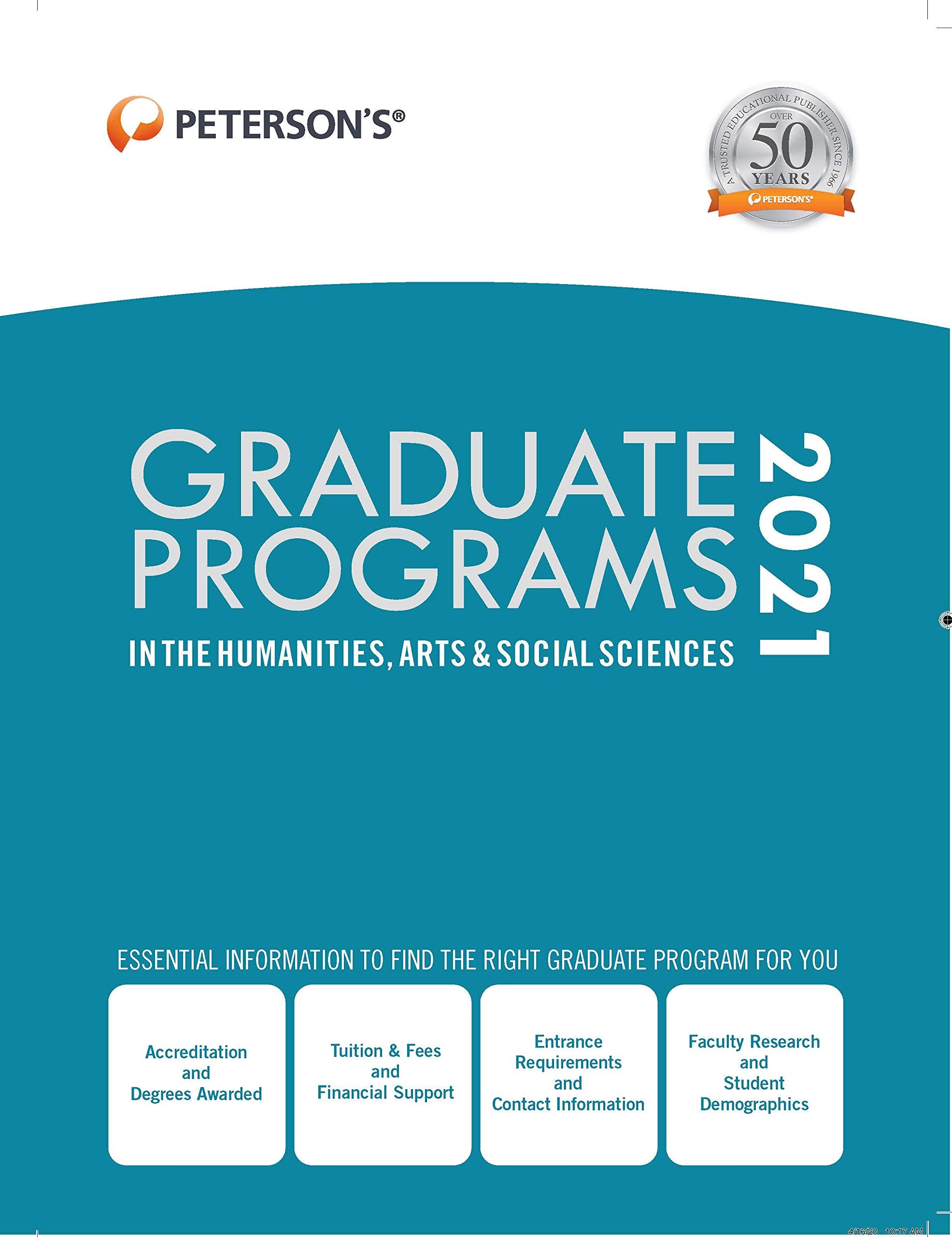 Graduate Programs in the Humanities, Arts & Social Sciences 2021 (Peterson's Graduate Programs in the Humanities, Arts & Social ,Used