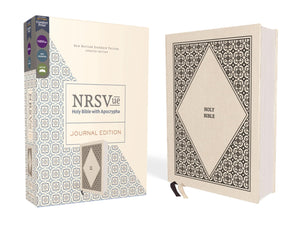 Nrsvue, Holy Bible With Apocrypha, Journal Edition, Cloth Over Board, Cream, Comfort Print,New