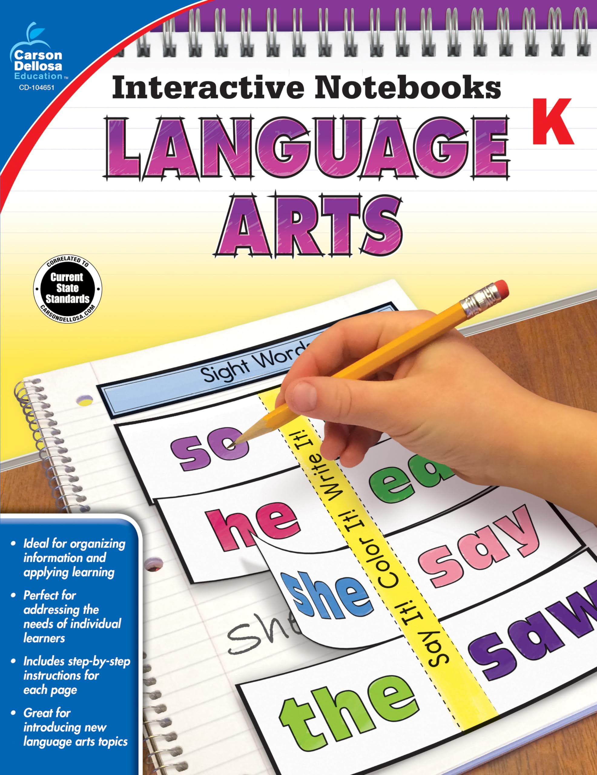 Language Arts, Grade K (Interactive Notebooks),Used