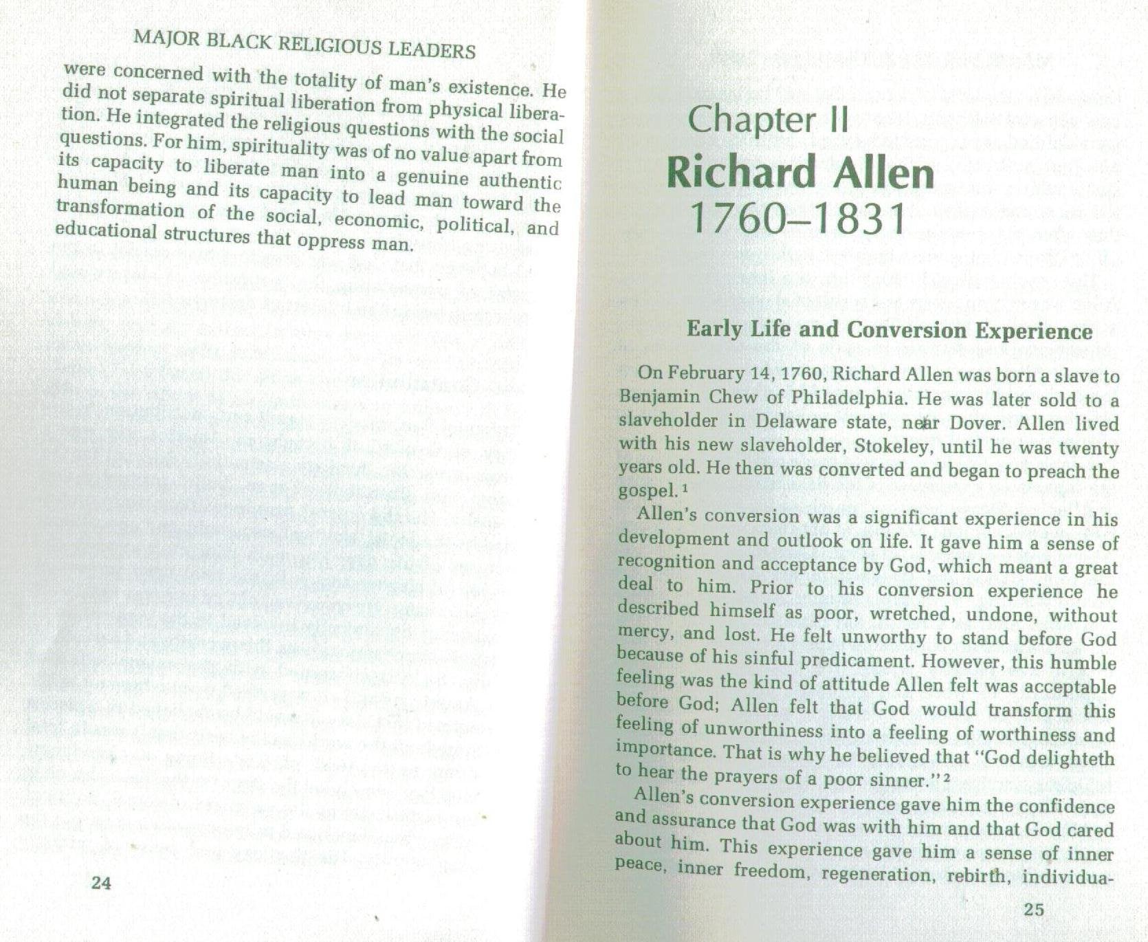 Major Black Religious Leaders, 17551940,Used