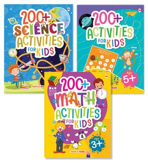 Activity Books For Kids - 200+ Science, 200+ Brain Activities 5+, 200+ Maths (Set Of 3 Books) - Science Activities - Kids Activity Book - Early Learning - Activities For Children - Brain Boosting Activities