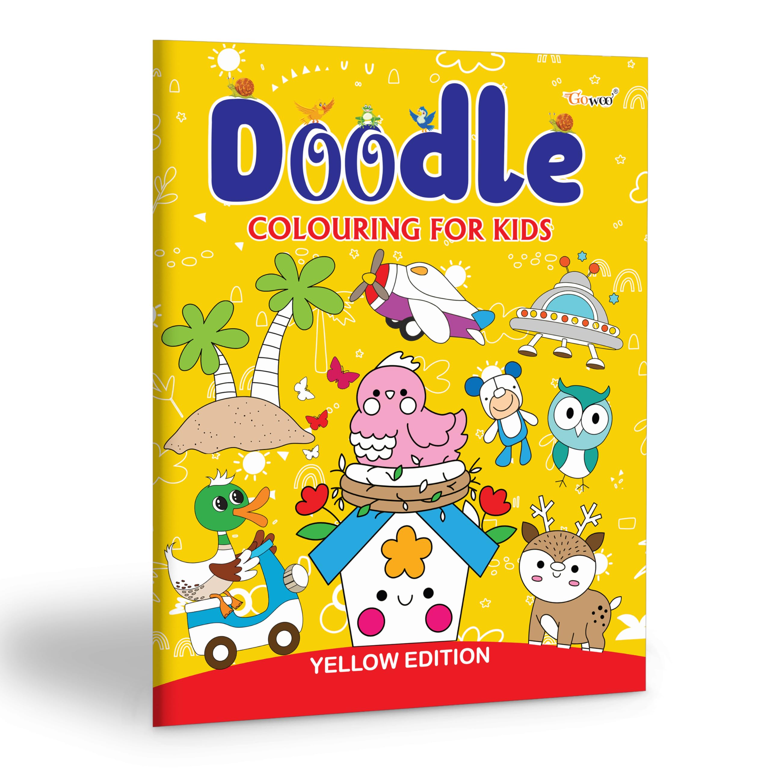 Doodle Colouring For Kids - Yellow Edition : Creative Colouring Book For Young Kids, Children Colouring Book, Fun Learning Coloring Book