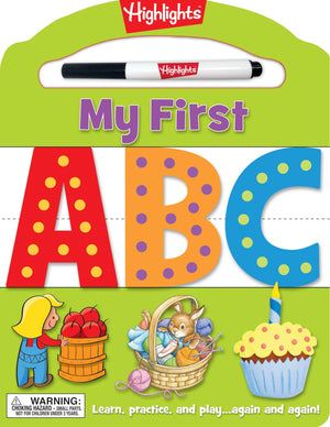 My First ABC: Learn, practice, and play again and again! (Highlights My First WriteOn WipeOff Board Books),Used