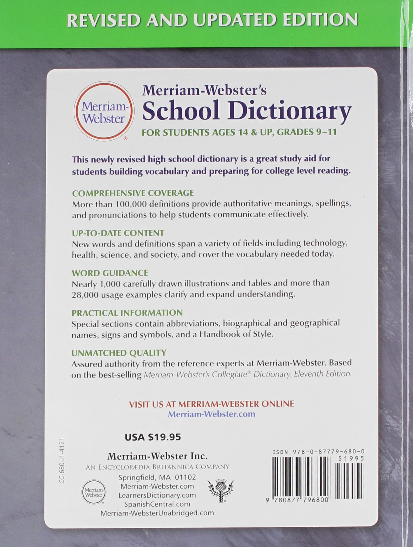 Merriamwebster'S School Dictionary