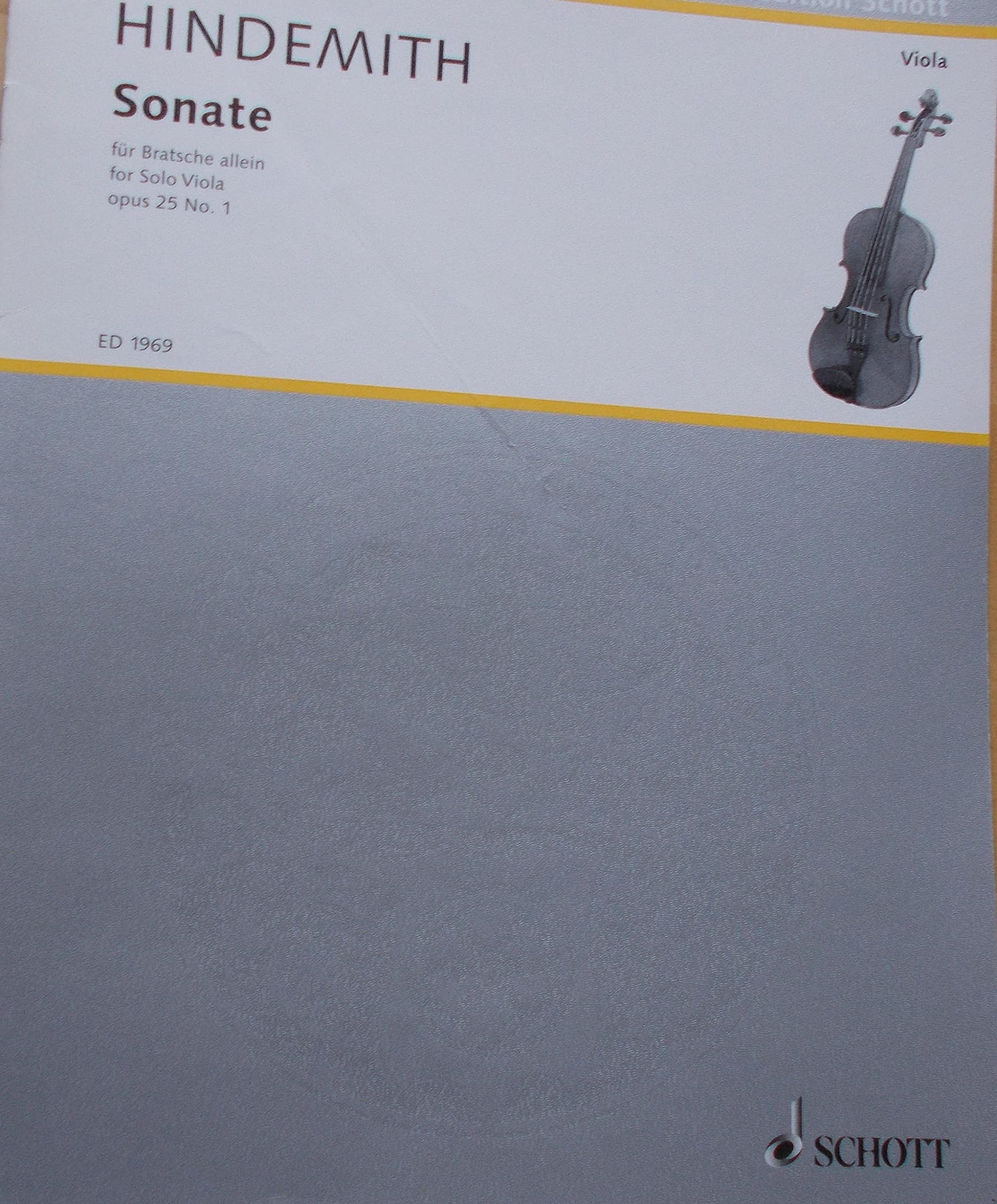 Sonata, Op. 25, No. 1 (1922): for Solo Viola,Used