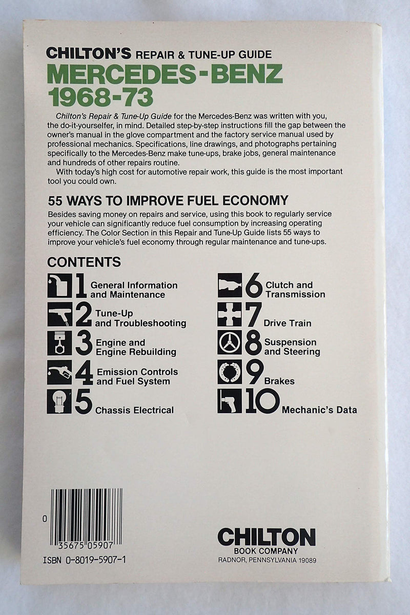 Chilton's Repair and TuneUp Guide: MercedesBenz 196873,Used