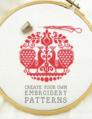 Create Your Own Embroidery Patterns: CrossStitch Graph Paper Notebook with Line Counts and Center Arrows,Used