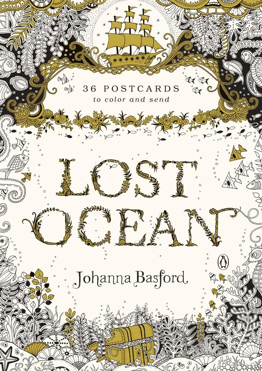 Lost Ocean: 36 Postcards to Color and Send,Used