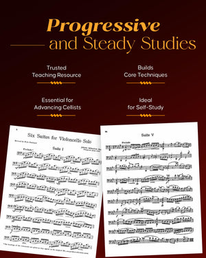 6 Suites for Violoncello Solo  Bach Cello Suites Book: Schirmer Library of Classics Volume 1565,New