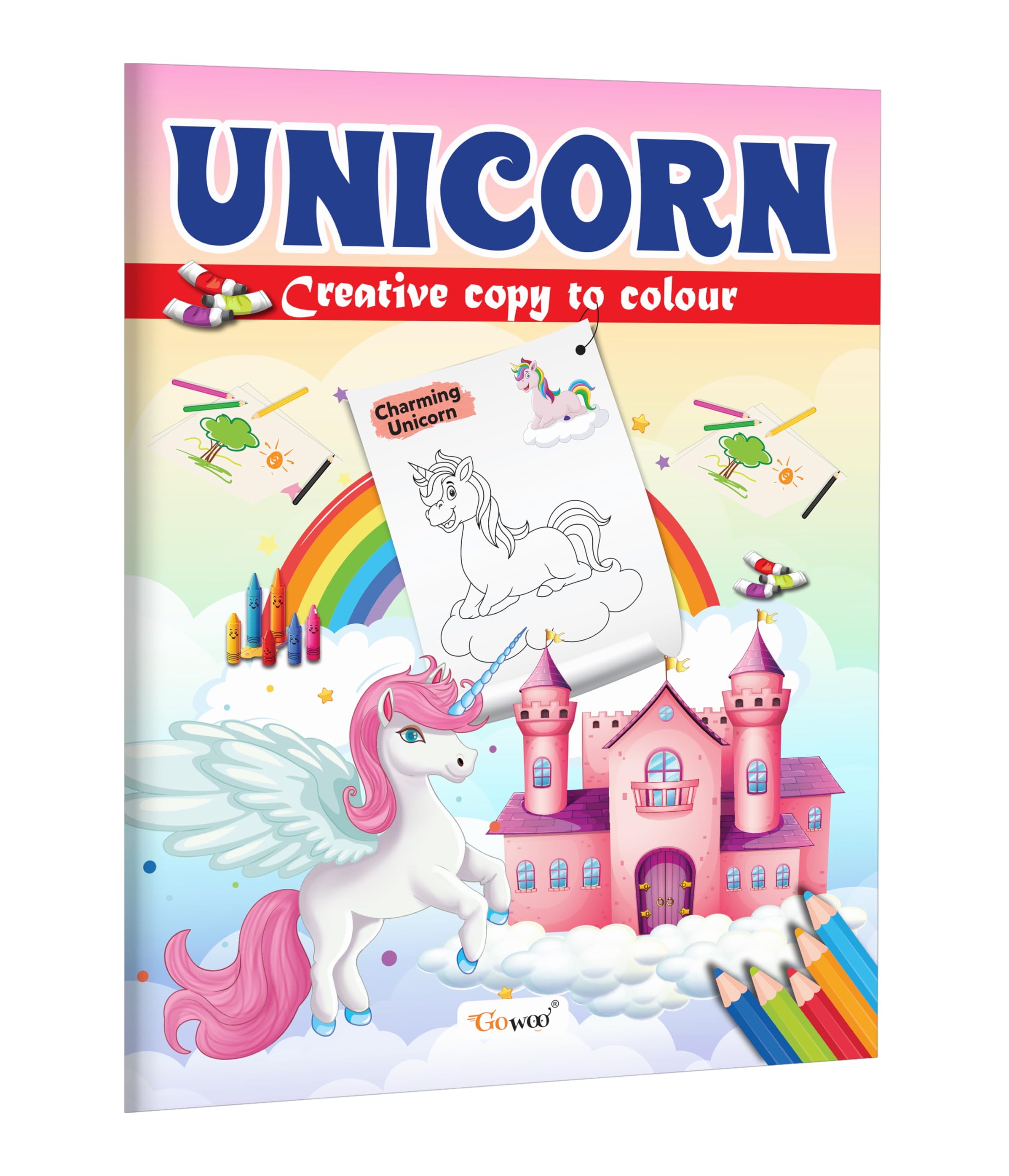 Unicorn-Creative Copy To Colour : Early Learning Coloring Book For Toddlers, First Words Coloring Book For Children, Creative Learning And Coloring For Kids, Toddler Coloring Fun Book