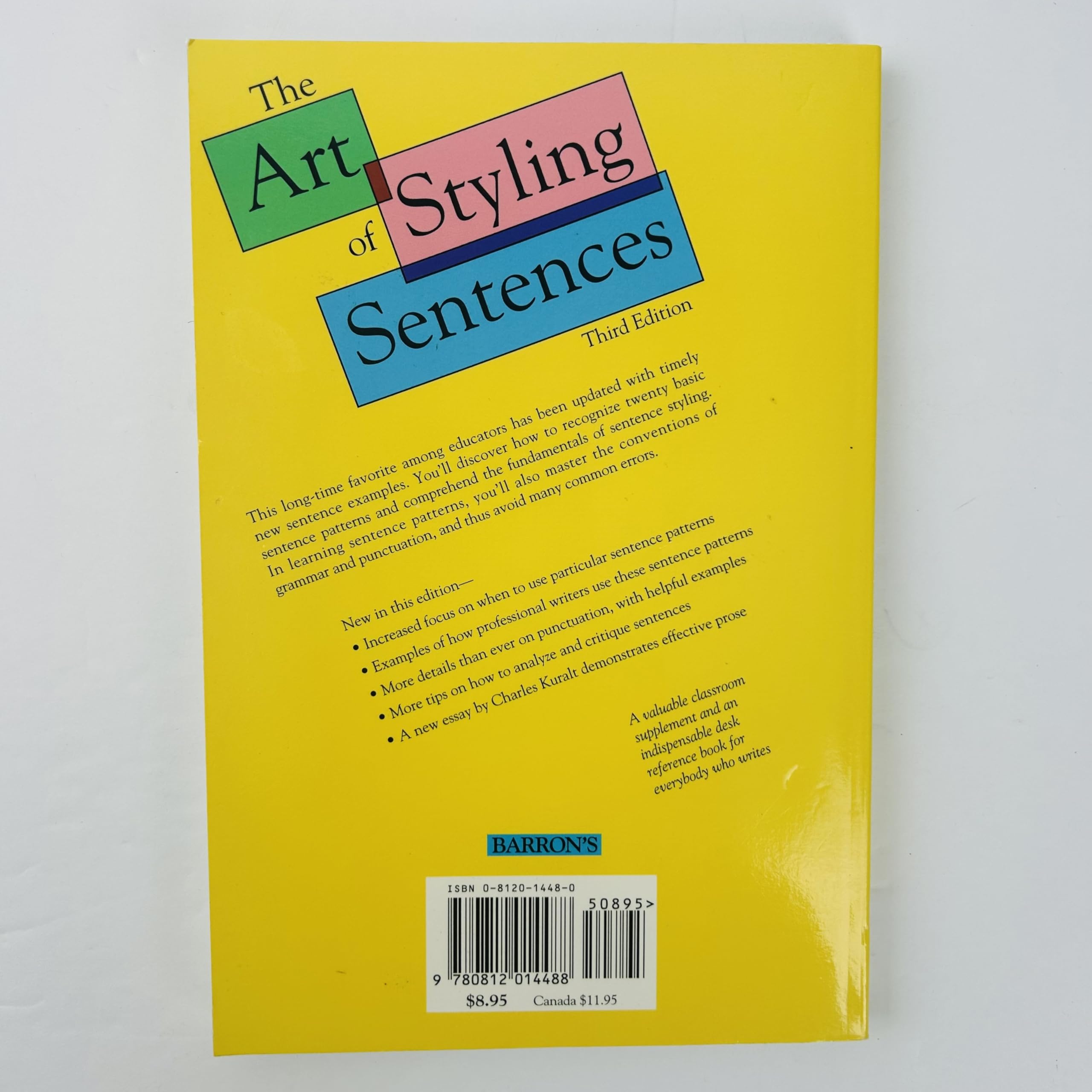 The Art of Styling Sentences: 20 Patterns for Success,Used