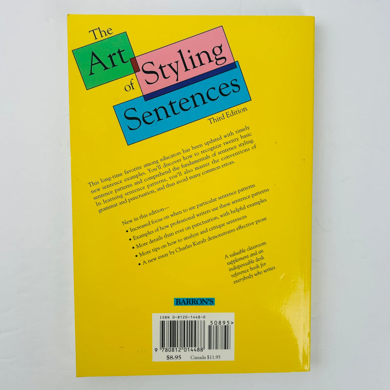 The Art of Styling Sentences: 20 Patterns for Success,Used