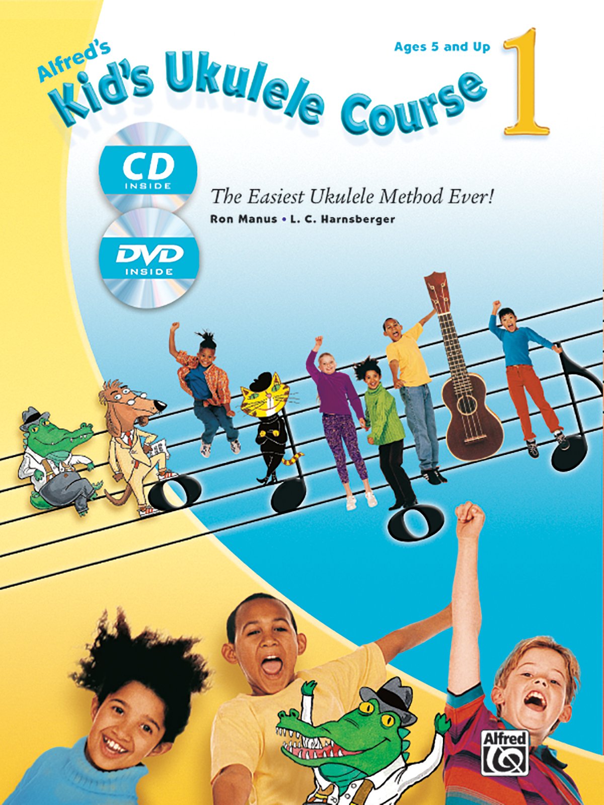 Alfred's Kid's Ukulele Course 1: The Easiest Ukulele Method Ever!, Book, CD & DVD,Used