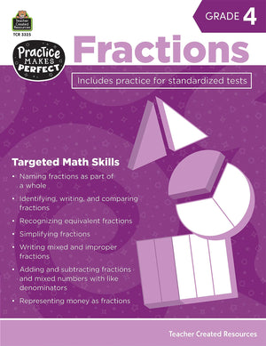 Fractions Grade 4: Fractions: Grades 3 & 4 (Practice Makes Perfect),Used