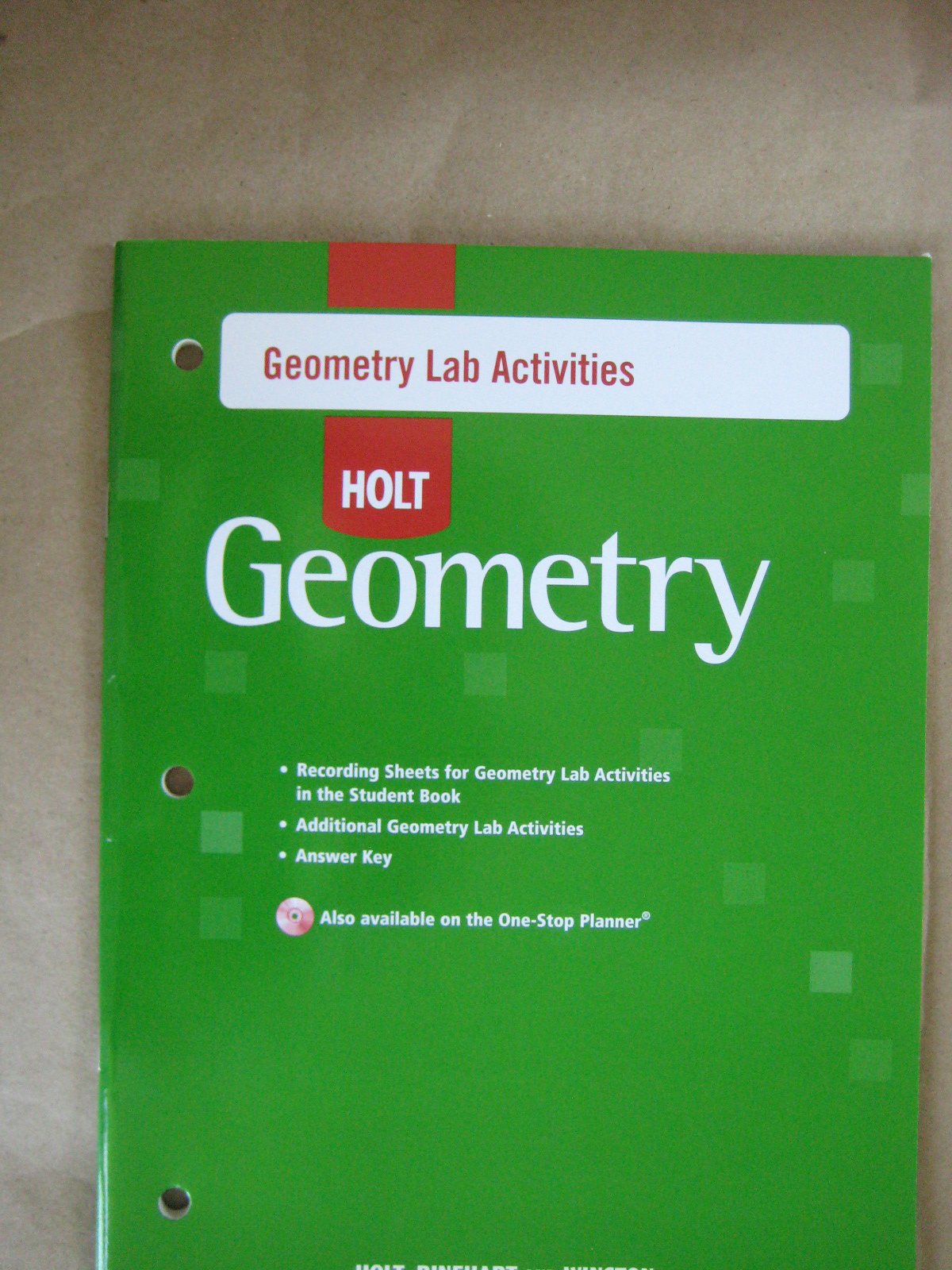Geometry: Lab Activities With Answers,Used