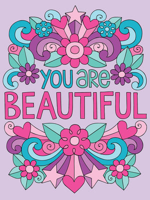Notebook Doodles Flowers Journal: Lined Journal (Quiet Fox Designs) You Are Beautiful! 128 Page Personal Diary for Tweens featur,Used