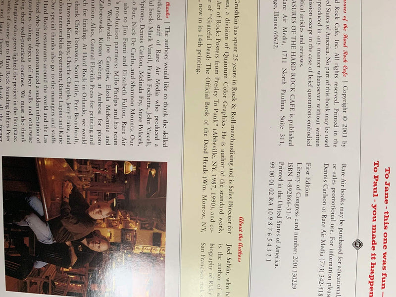 Treasures of the Hard Rock Cafe: The Official Guide to the Hard Rock Cafe Memorabilia Collection,Used
